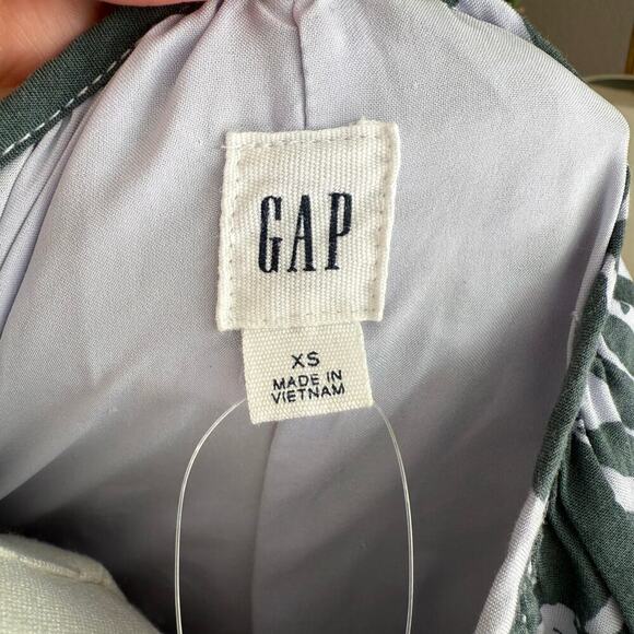 GAP Floral Midi Dress XS Puff Half Sleeve Cinched Waist  Cottagecore Lighweight - Picture 7 of 10